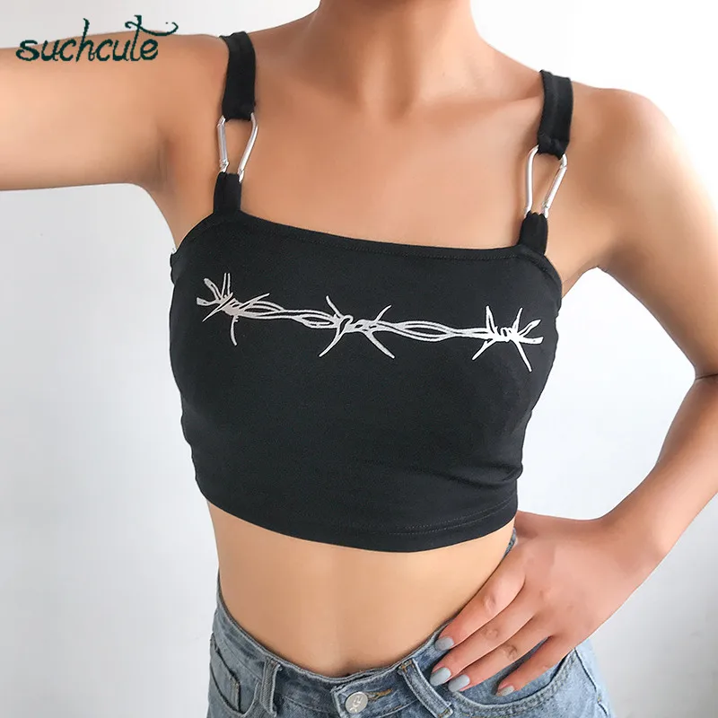 SUCHCUTE женская футболка с металлическим принтом, короткий топ, лето, уличная одежда, готика, Харадзюку, Повседневный корейский стиль, женские темы