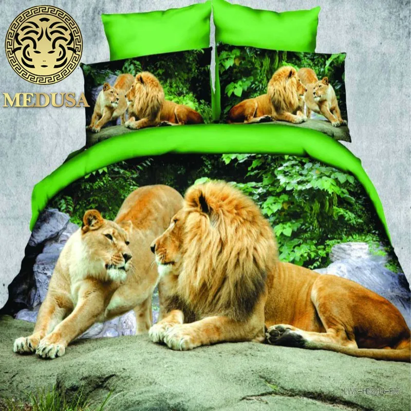 Medusa lion 3d постельное белье пододеяльник простынь Наволочка Чехол Набор из 4