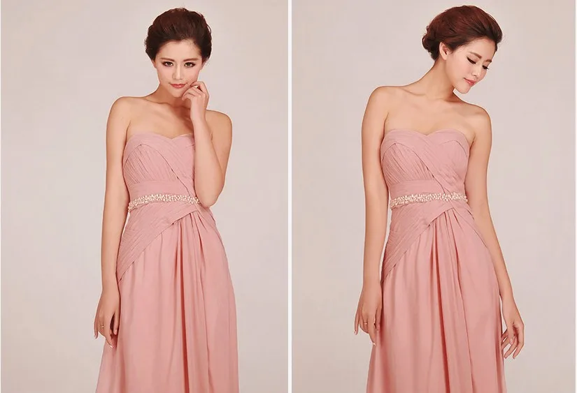 2015 new single shoulder floor length gowns pink country western chiffon bridesmaid dresses under 100 $50 | Свадьбы и торжества
