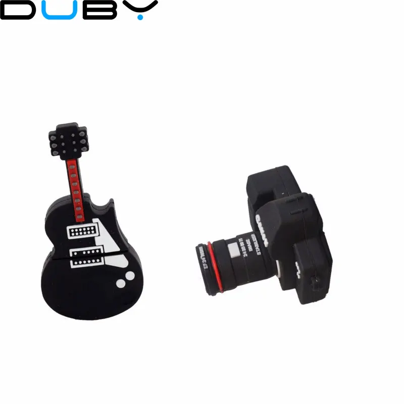 Черный гитары Камера USB флэш-накопитель крутая группа бас-гитары флеш-накопитель