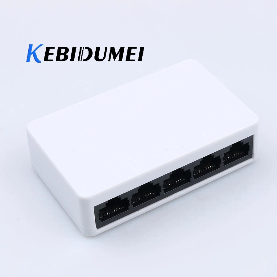 Высокоскоростной коммутатор kebidumei 100 Мбит/с 5 портов порт мини быстрый Ethernet LAN RJ45