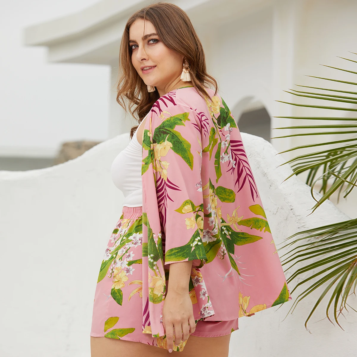 Новинка 2019 года летняя женская рубашка-кардиган с короткими рукавами широкие