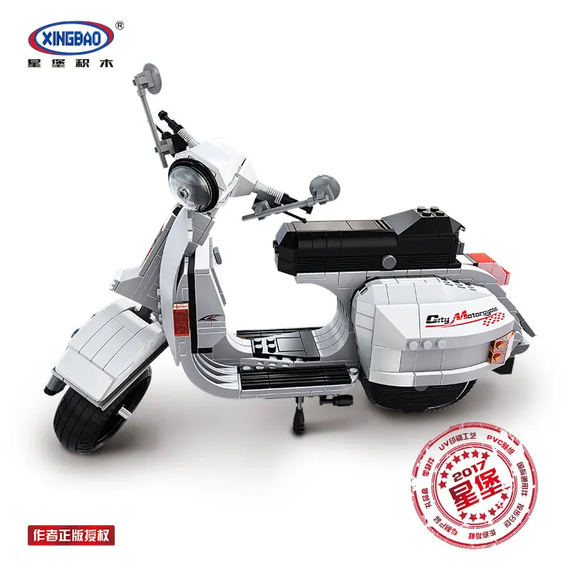 В наличии XINGBAO 03002 732 шт подлинной творческой дизайн серии Classic Vespa P200 Moto