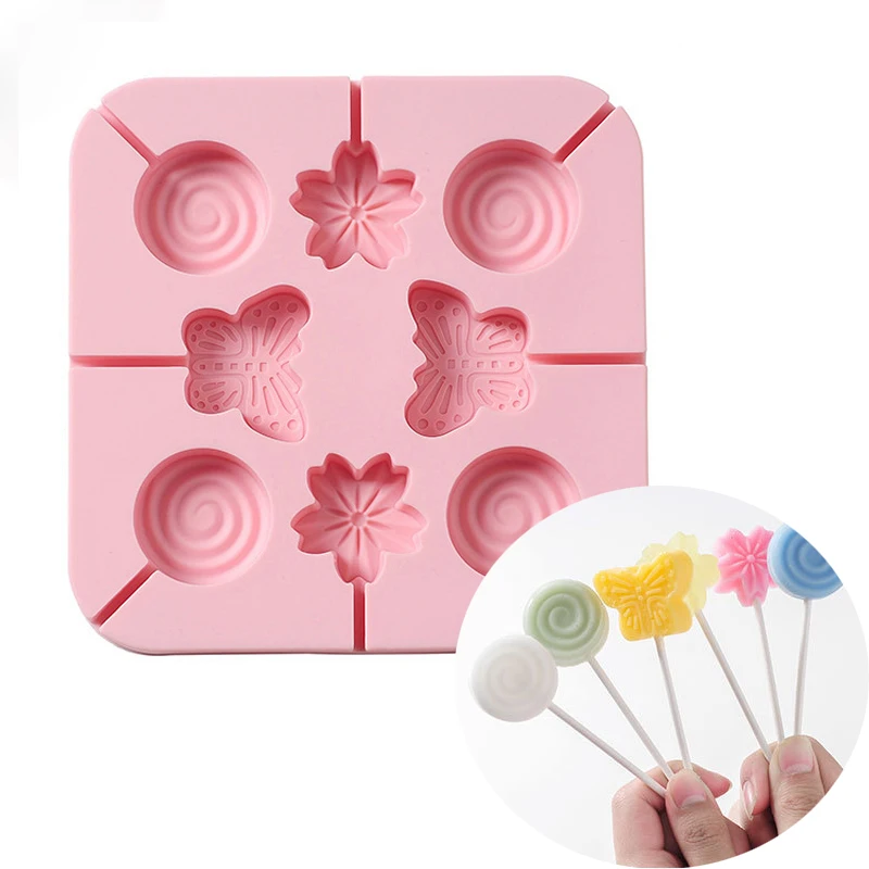 

Flower Shape Lollipop Silicone Mold Butterfly Chocolate Cake Mold Jelly Candy Soap Form DIY Pastry Ice Tray Cake Decor Tools