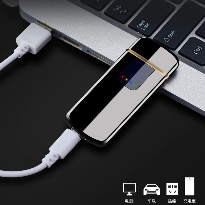 Двухсторонняя Зажигалка для электронных сигарет с USB сканер отпечатков пальцев