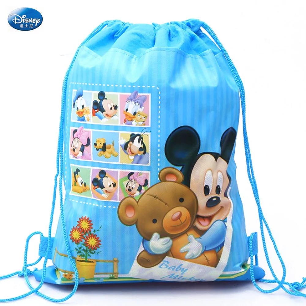 24pcs с днем рождения набор детской одежды с Минни, детская одежда с рисунком из мультфильмов «Микки Маус» и шнурок мешок подарка нетканое полотно вечерние украшения для рюкзака, сумка