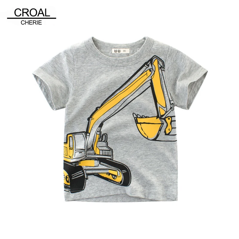Детские футболки CROAL ручной работы с принтом автомобиля футболка для мальчиков