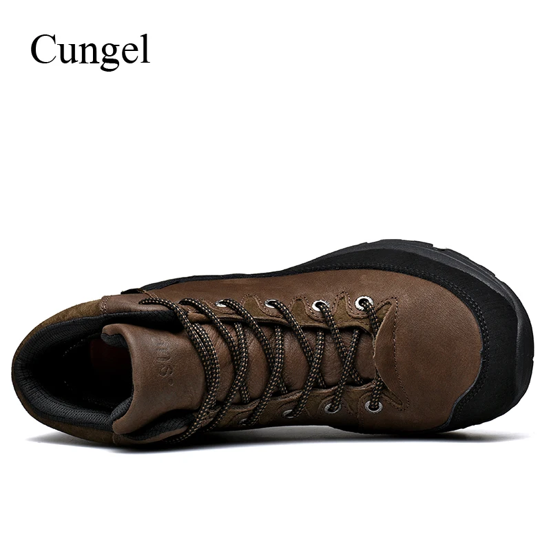 Cungel Outdoor Hiking shoes Autumn/Winter Sneakers men Waterproof Sand control Anti-skid Warm Trekking boots Mountain climbing | Спорт и