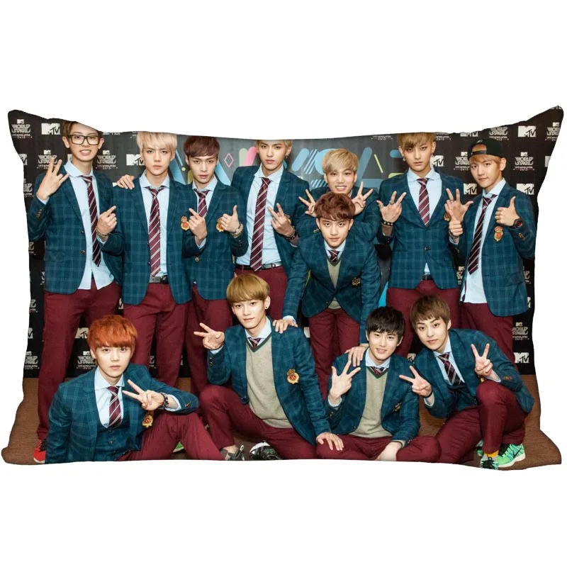 KPOP звезда экзо прямоугольная наволочка Двусторонняя атласное с узором Наволочка на заказ Ваш образ подарок