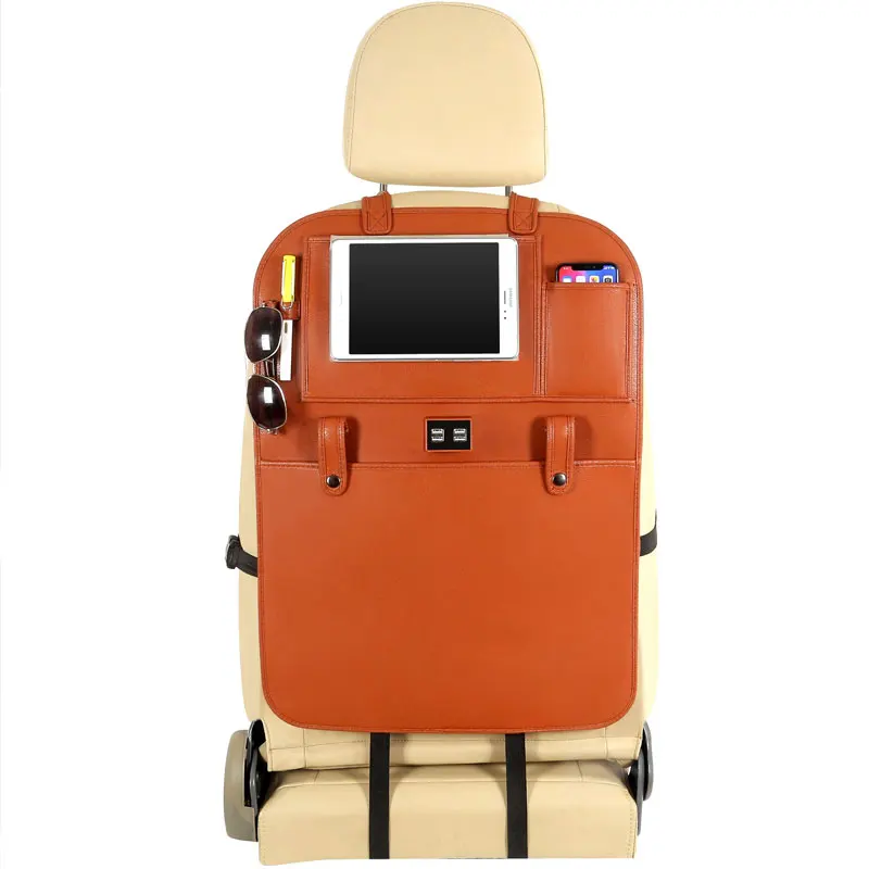 Автомобильный защитный чехол на заднюю часть сиденья из искусственной кожи для