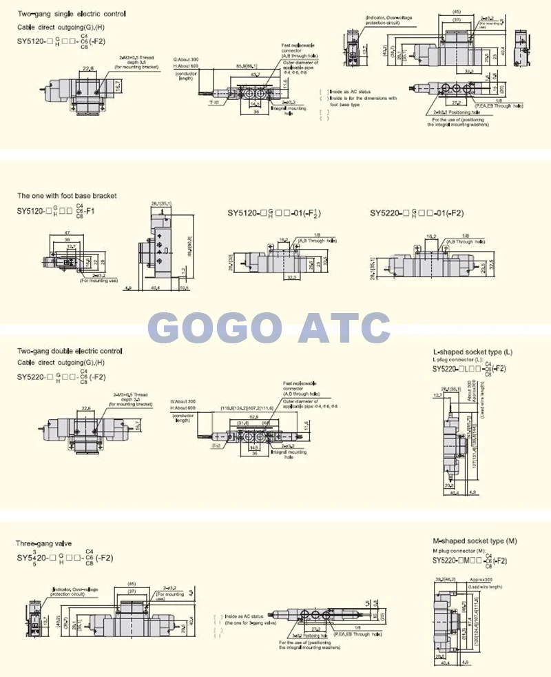 Соленоидный клапан SY5320-3LZD-01 SY5320-4LZD-01 SY5320-5LZD-01 smc тип производительность