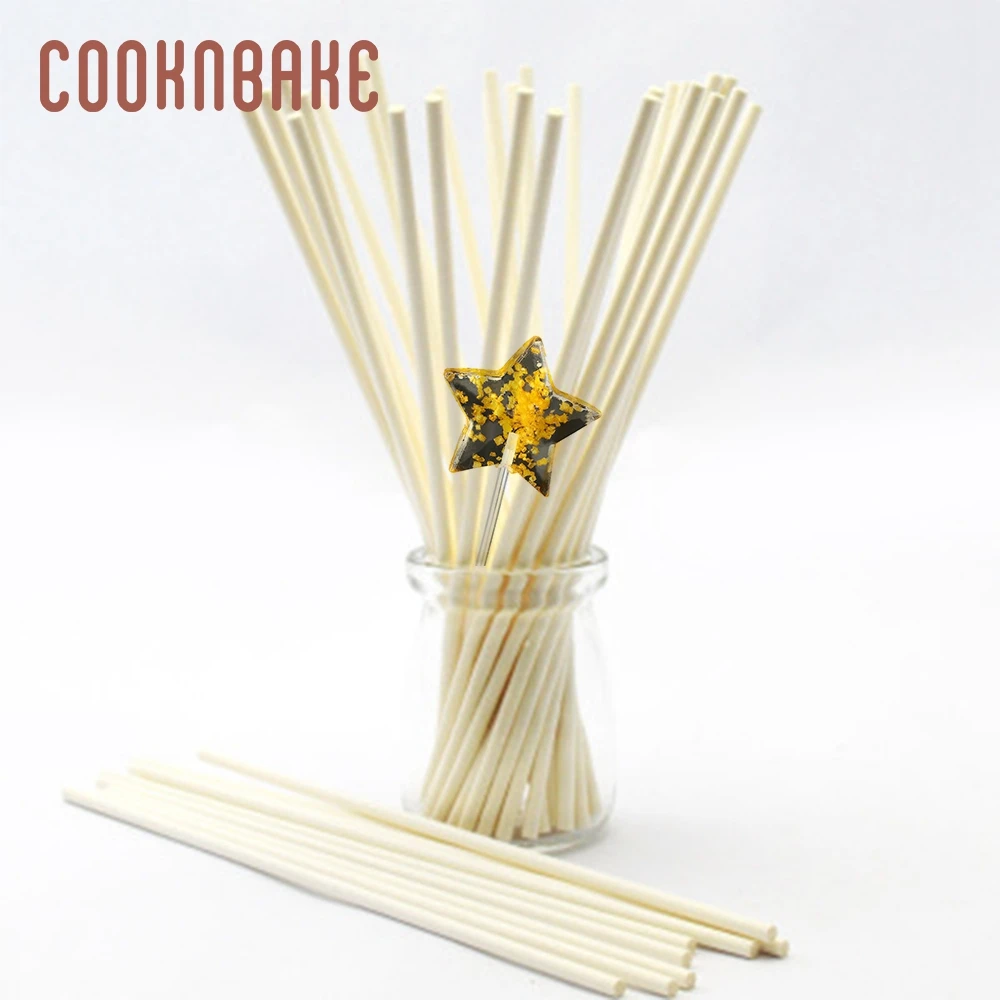 Пластиковые палочки для леденцов COOKNBAKE 100 шт. бумажная палочка конфет поп