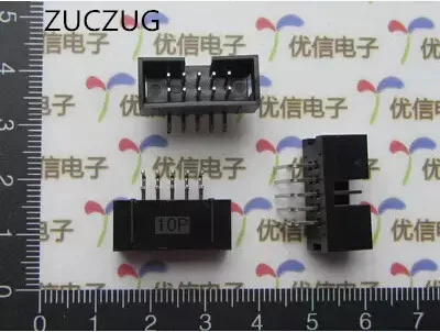 

ZUCZUG 10 pcs DC3-10P 2.54mm Pitch Dual Row 5x 2 ISP Download JTAG I/O Sockets Right-angle Pitch For Flat Ribbon Cable 2 Row