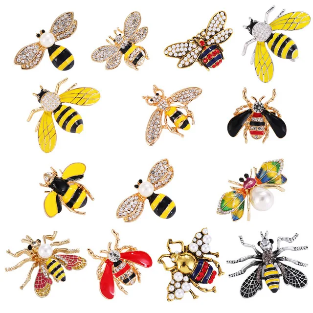 Коми 1 шт. разноцветные броши Мультяшные насекомые Шмель милая пчела животные