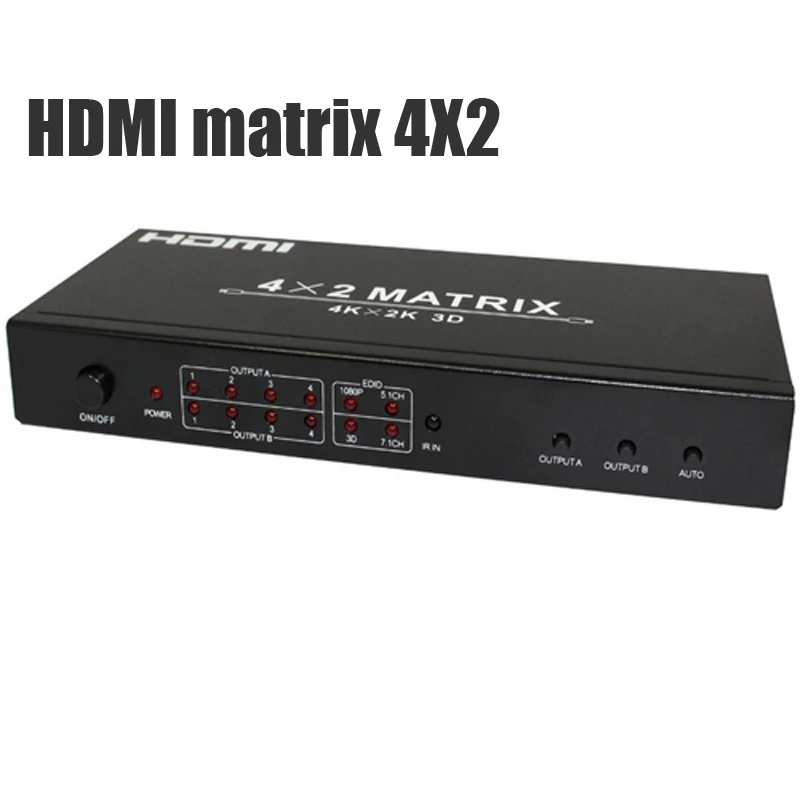 HDMI Matrix 4K 2K 3D 1080P HDMI Matrix 4X2 2X2 4X4 переключатель сплиттер конвертер адаптер с пультом дистанционного управления