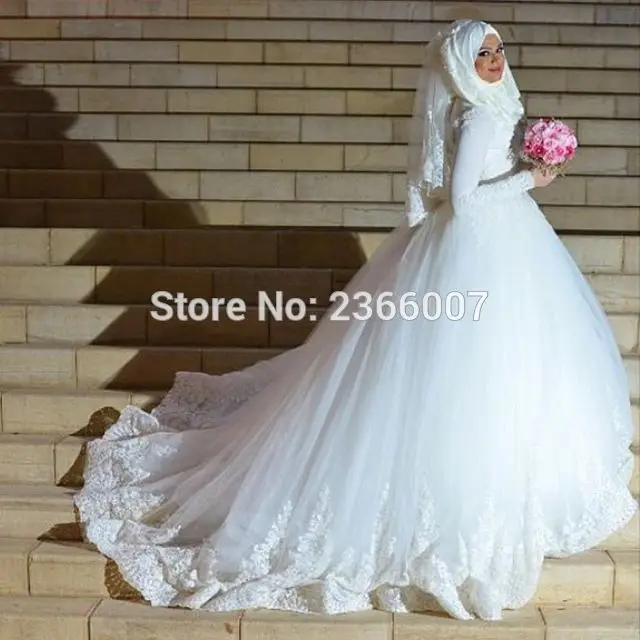KSD466 vestidos de novia 2017 long sleeves Musilm brautkleid hijab wedding dresses turkey dress gowns | Свадьбы и торжества
