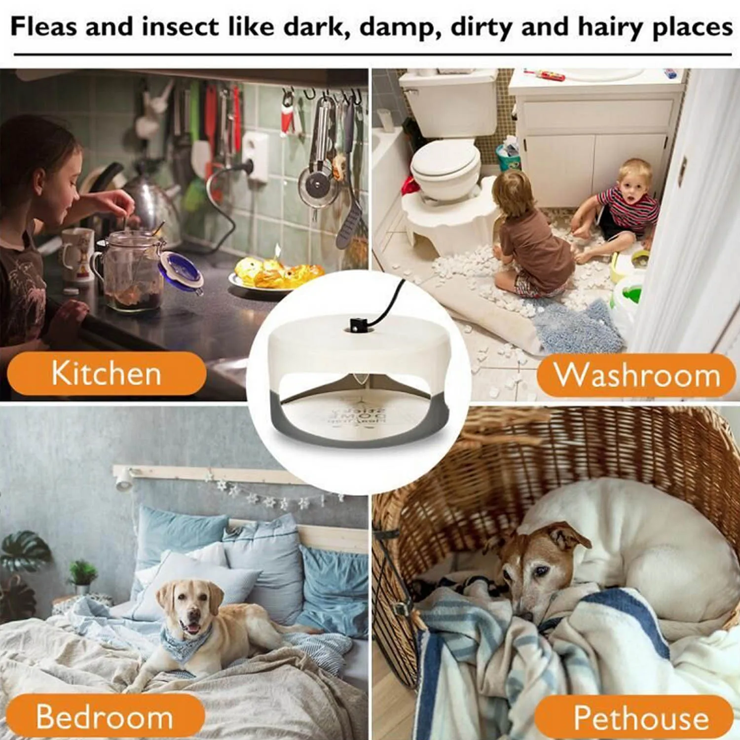 Behogar 1 шт. вредителей насекомых Убийца блохи ловушка 2 клей диски светильник лампы