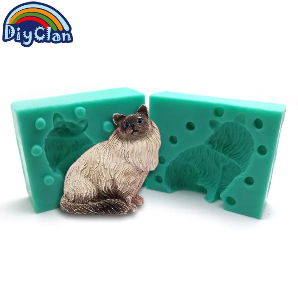 S0524NM 3D силиконовая форма для шоколада кошки и собаки для украшения торта изготовление мыла, свеч в форме животного пластырь полимерные формы - Цвет: S0524NM