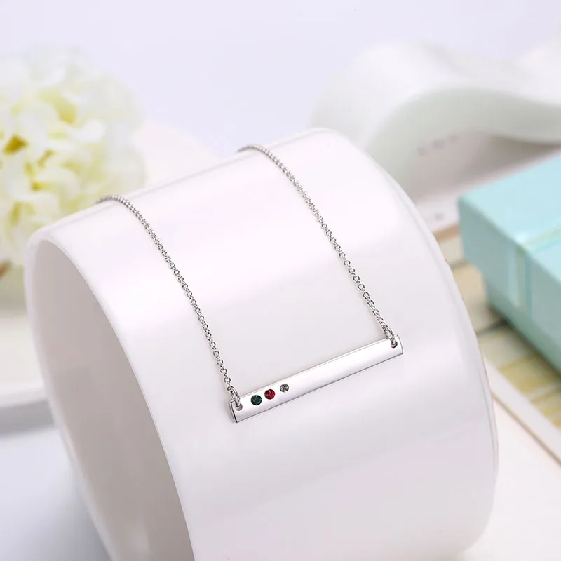 925 Sterling Silver Strip Necklace Colorful Crystal Form Swarovski Choker For Women Anniversary Fine Jewelry Simple Design Gifts | Украшения