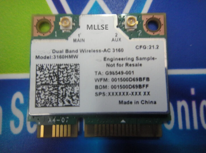 Бесплатная доставка 3160 3160HMW 802.11ac Двухдиапазонная беспроводная карта AC + Bluetooth 4 0
