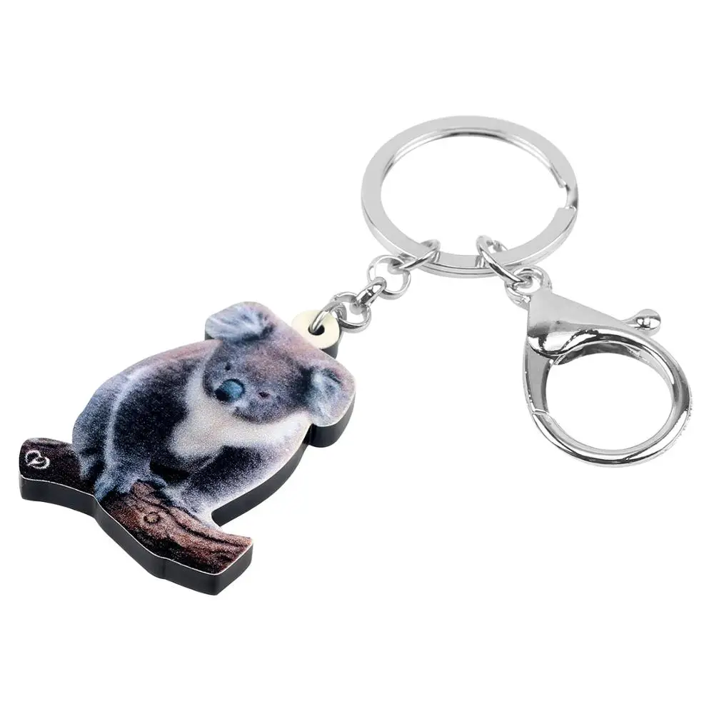 Bonsny акриловый Австралийский милый брелок для ключей Koala кольца с забавными
