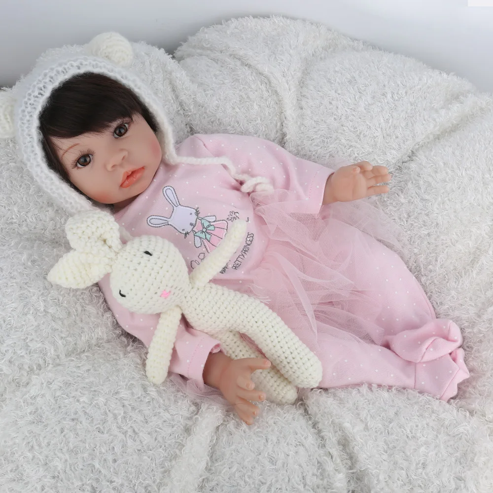 55 см очень красивый Реборн принцесса Изысканный Силиконовый виниловый