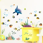 Декоративный подводный Дельфин, океан, рыба, домашний декор, украшения для кухни, ванной, уборной, виниловые наклейки на стену, наклейка