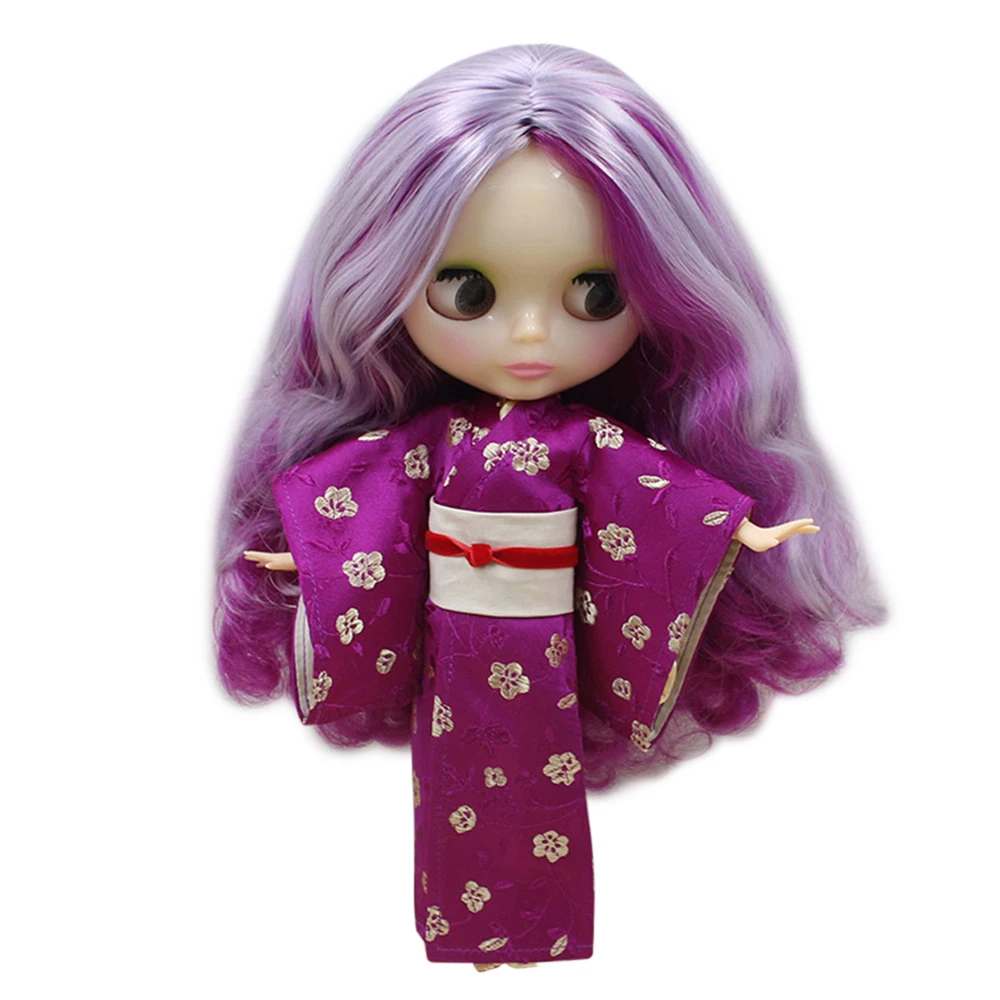 Blyth Кукла шарнирная кукла фабрика прозрачный skin260BL7321049 светильник и волосы темно-фиолетового цвета без челки для девочки подарок DIY