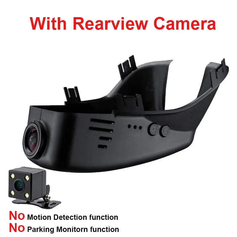 With Rear Lens Kampacar HD Автомобильный Wifi DVR видеорегистратор для Volvo S60 S60L S80L V60 XC60 XC70 Авто регистратор Wifi два автомобиля Dvrs мини двойной видеорегистратор - Название цвета: With Rear Lens