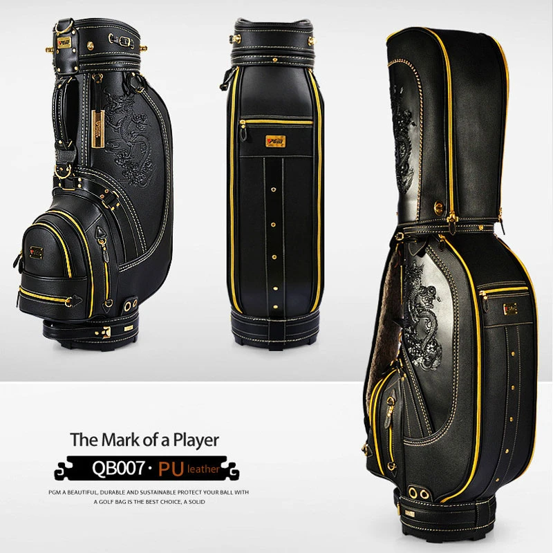 Pgm Standard Golf Bag For Women Men Dragon Pattern Waterproof Durable Travel Package Leather Club Bags D0087 | Спорт и развлечения