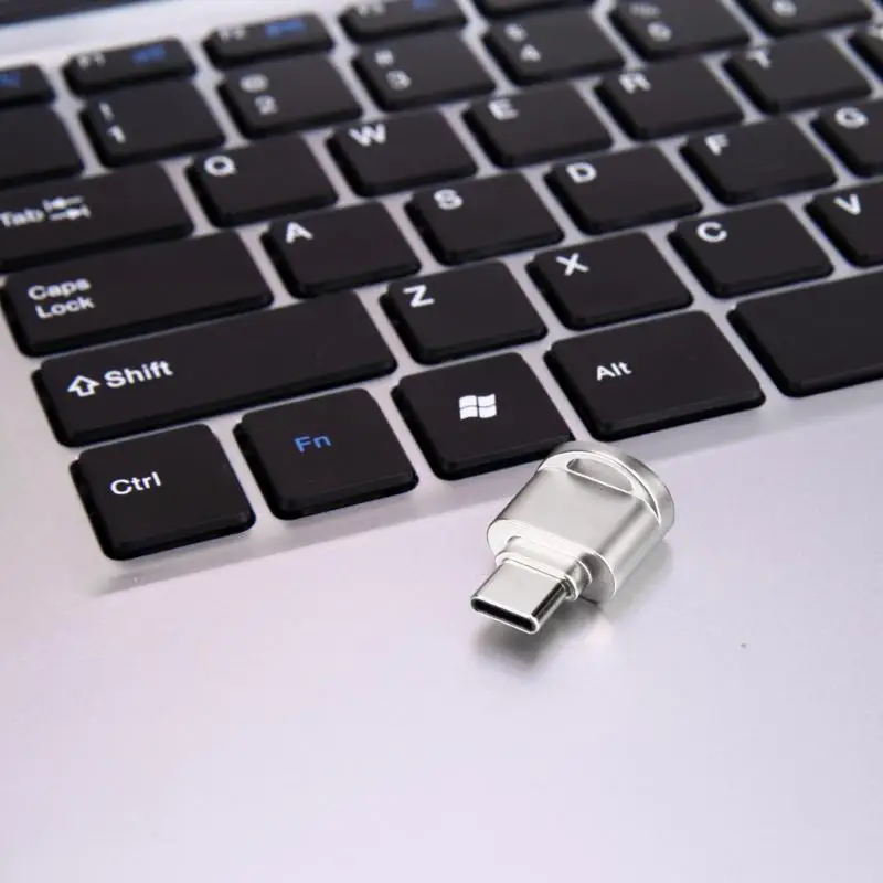 Мини металлический считыватель карт type-C портативный брелок для ключей USB 3,1 type C Micro SD TF карта памяти OTG для мобильного телефона
