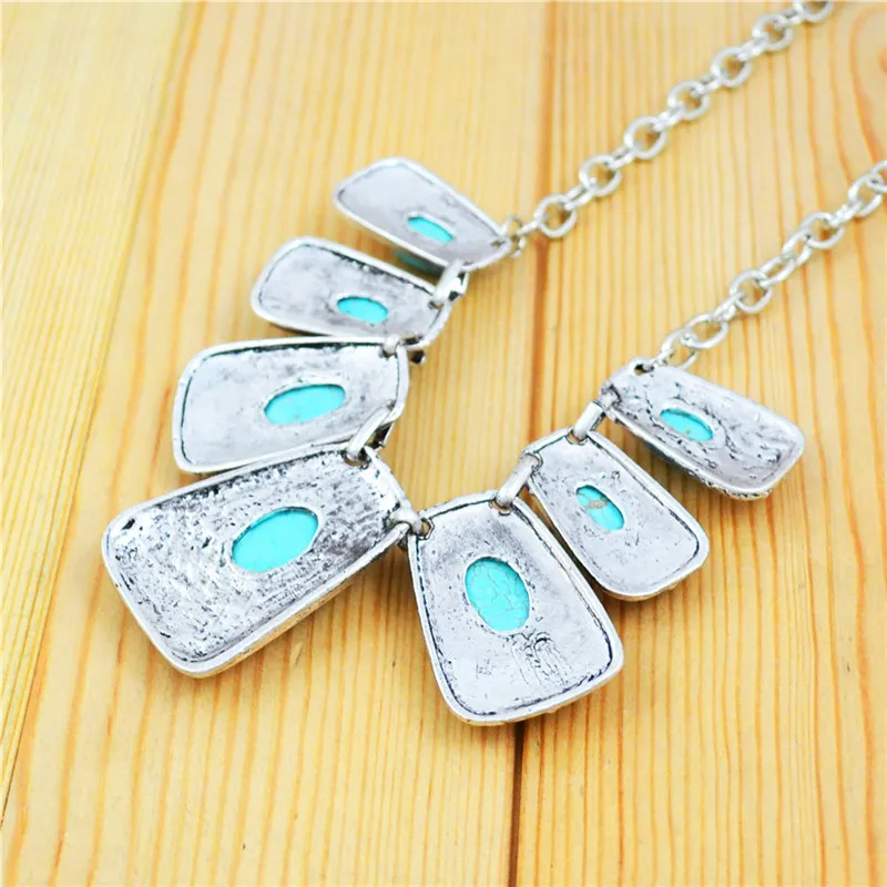 Продолговатые синий камень Цепочки и ожерелья Браслет Ювелирные наборы для Для