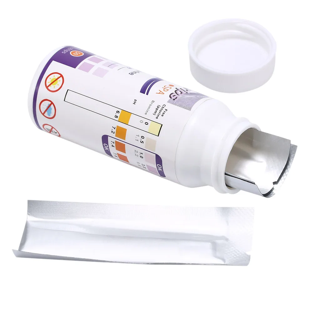 Новинка 50 шт. тест-полоски для бассейна спа-тест горячая ванна хлор PH Щелочность