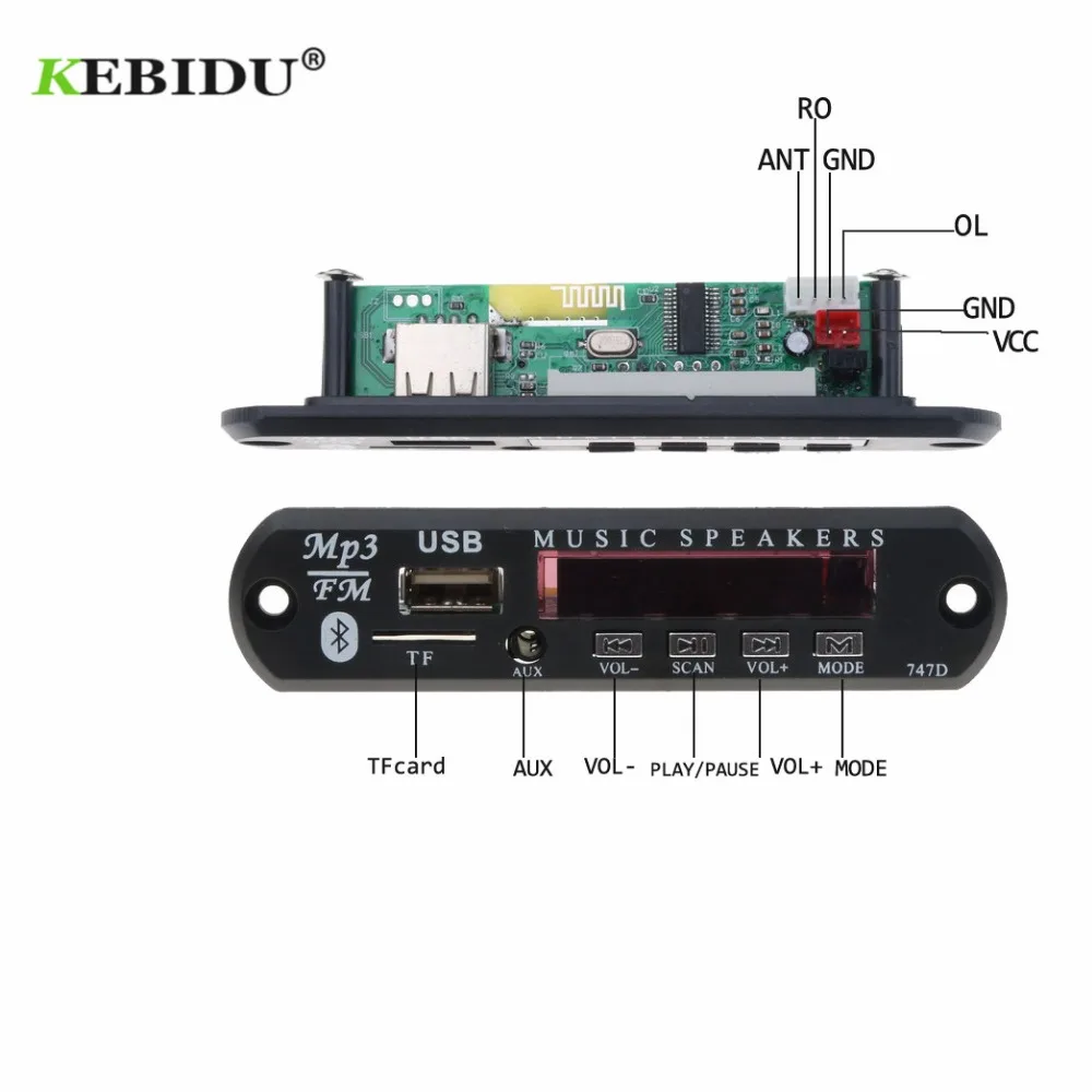 KEBIDU 12 в беспроводной Bluetooth MP3 WMA декодер доска аудио модуль Плата USB TF радио Автомобильный mp3 плеер с пультом дистанционного управления