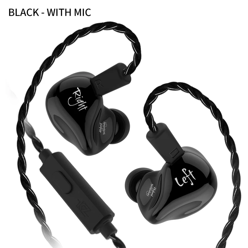 KZ ZS4 гибридная технология стерео наушники-вкладыши гарнитура арматура драйвер монитор наушники гарнитура для телефонов и музыки - Цвет: black MIC