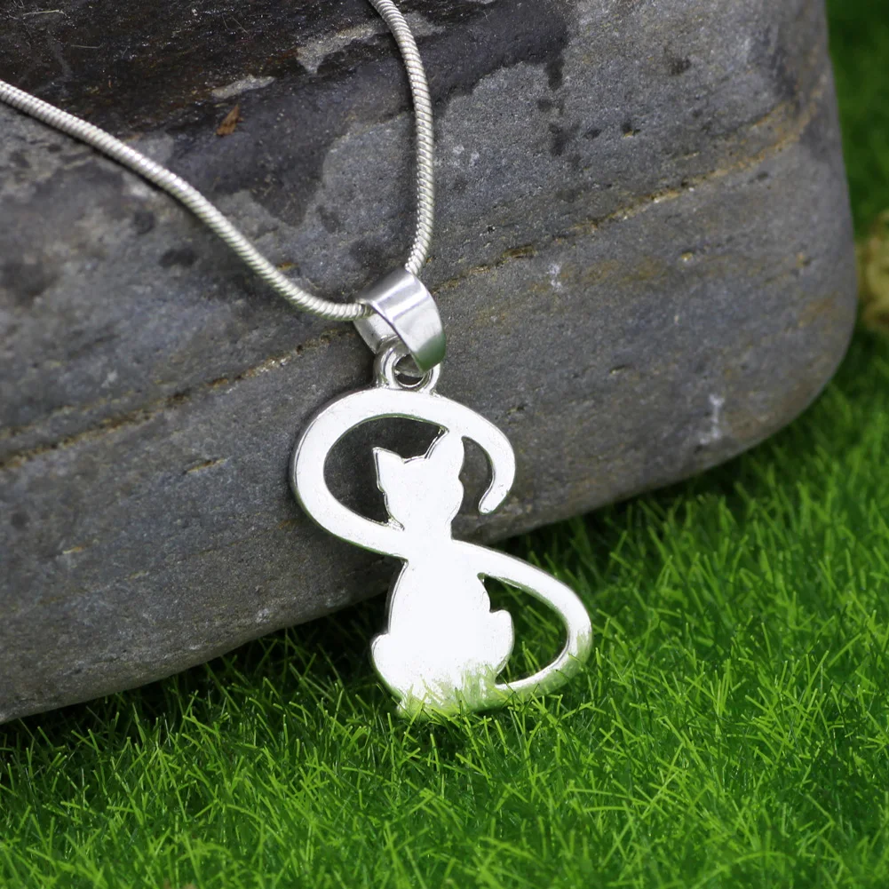 Серебряное ожерелье с котом для домашних животных и кошек из Тайланда|cat necklace|silver