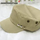 Новинка 2017, 1 шт., классические женские и мужские кепки с заклепками, винтажная Кепка, Кепка в стиле милитари, Кепка для патруля, Регулируемая Кепка, бейсбольная Кепка унисекс
