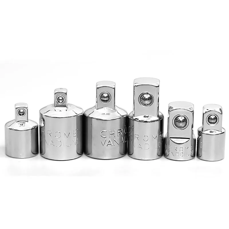 6pc Ratchet Wrench Socket Converter Head Sleeve Adapter 1/2 Big Fly To 3/8 Fly To 1/4 Steel 12.5mm Household Ratchet Wrench Hand