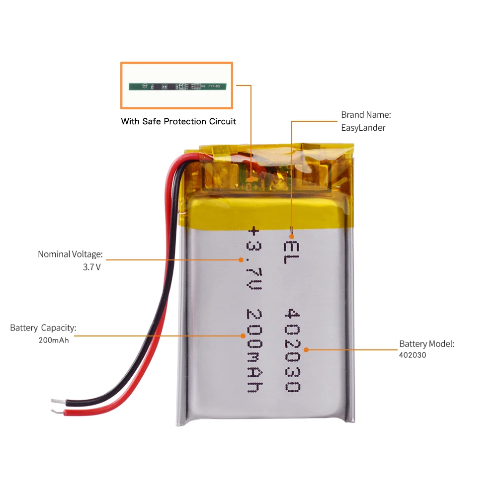 Аккумулятор 3 7 V 200mAh литий полиэфирные аккумуляторные батареи Замена DVR Parkcity CMB820