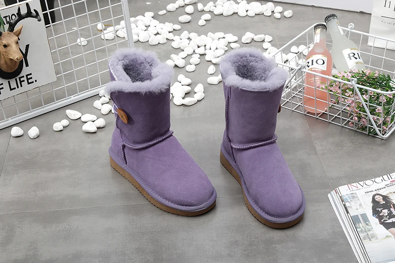 Новое поступление классических дамских зимних водонепроницаемых сапог из натуральной яловой кожи на настоящем меху с бесплатной доставкой Mujer Botas зимняя обувь для женщин