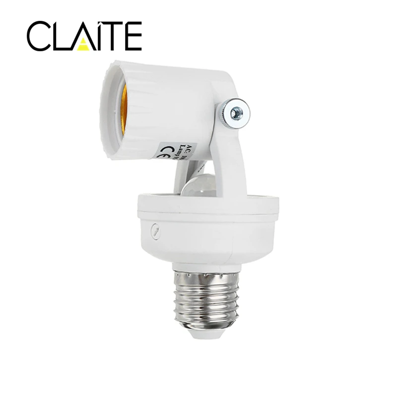CLAITE AC100-240V 60 Вт E27 к база света вращающийся инфракрасный датчик движения PIR Лампа