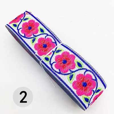 2 7 м/лот, тканая жаккардовая лента шириной 3,3 см, отделка геометрическим тотемным узором для штор и аксессуаров одежды, кружевная ткань HB188 - Цвет: 2