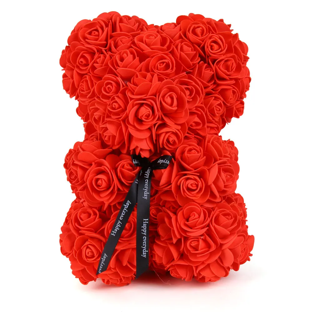 Розовый медведь 25 см Romantische geschenkdoos розовое пиво Kunstmatige rose Decoraties Leuke детский