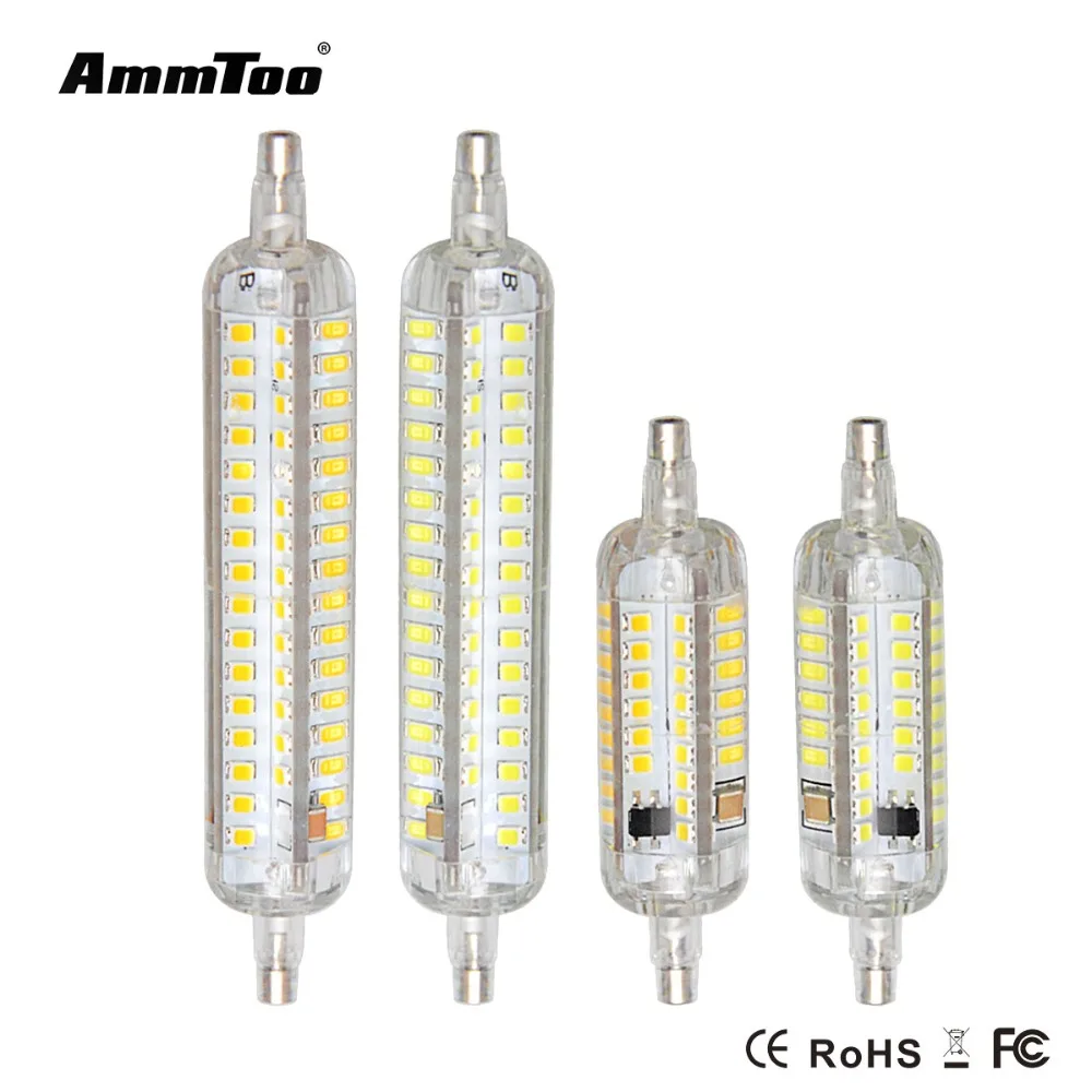 Led R7S светильник 7 Вт 15 Вт 78 мм 118 мм силикон R7S Светодиодная лампа SMD2835 220 В 110 в 120 В лампада Led замена галогенный прожектор светильник