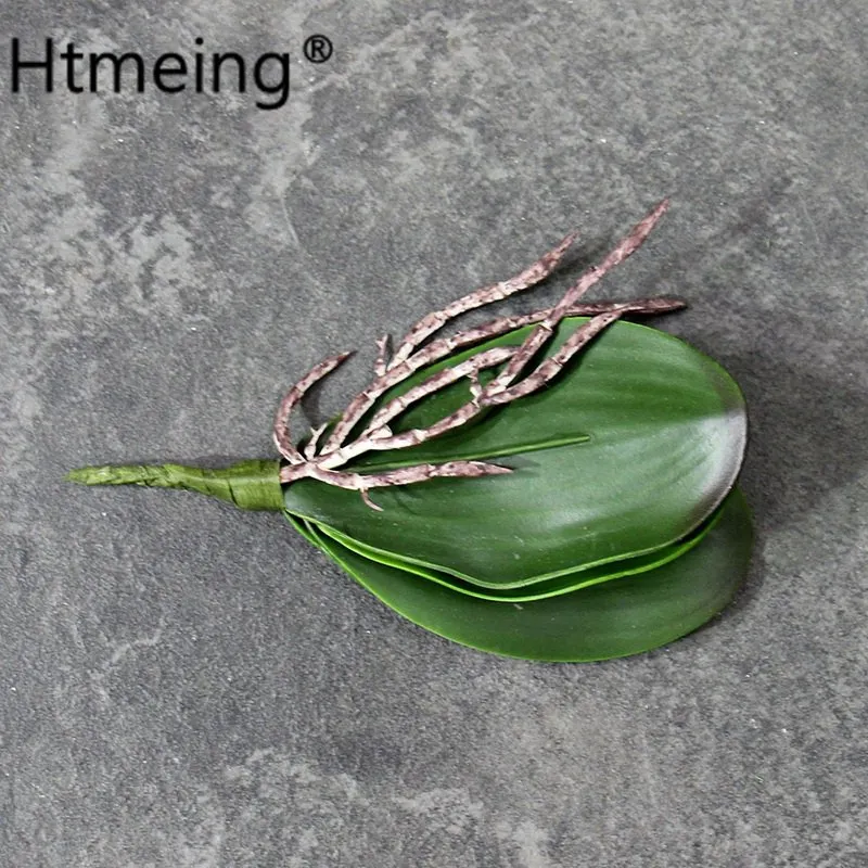 21cm orchid leaf Искусственные орхидеи, цветы, настоящее прикосновение, латексные ветки, стебли, для помещений, декоративные орхидеи, растение, расположение цветов для украшения - Цвет: 21cm orchid leaf
