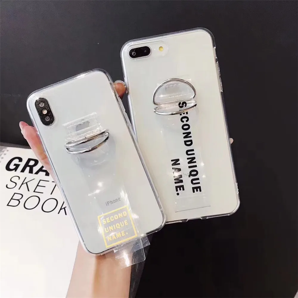 Korea ins Hot Letters Logo Luxury Wristband Clear Phone Case For iPhone 6 6s 7 8 Plus X XR XS MAX Super Transparent Couple Cover |