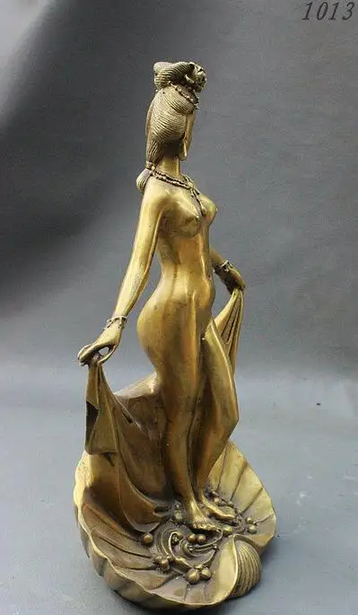 Китай латунь Обнаженная эротическая женщина провокационная поза Белль в