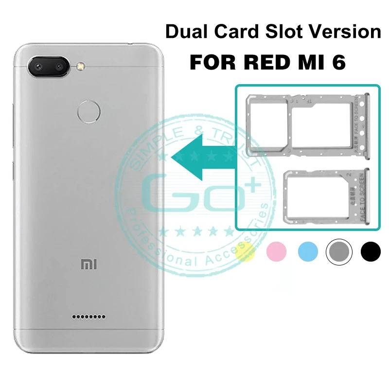 Для Xiaomi Redmi 6 двойной лоток со слотом для сим карты держатель Micro SIM + карт памяти SD