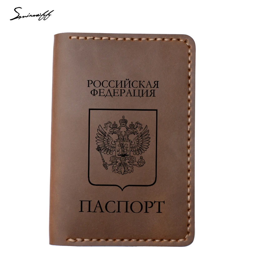 

Handmade Genuine Leather Russian Passport Cover Women and Men Passport Wallet Case Travel Accessories Organizer Passport Holder