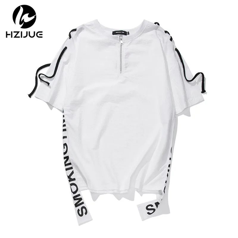 Hzijue Лето 2017 г. Мода с принтом букв футболка Мужская Фитнес Футболка Homme уличной